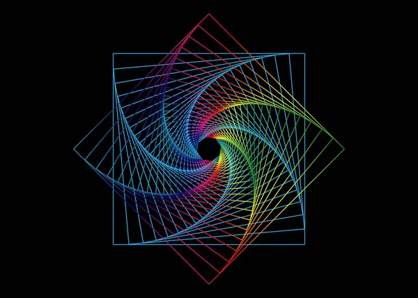 Lijntekening Kleurrijke Mandala Heilige Geometrie Logo Design Element Geometrische Mystieke — Stockvector