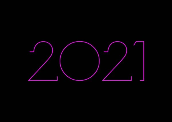 2021 Καλή Χρονιά Ροζ Ταμπέλα Νέον Μοντέρνο Φόντο Διάνυσμα Απομονωμένο — Διανυσματικό Αρχείο