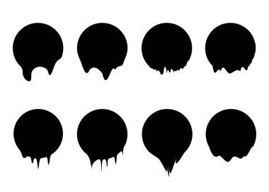 Çemberi siyah mürekkeple ayarla tasarım elemanı, vektörü beyaz arkaplanda izole eder 