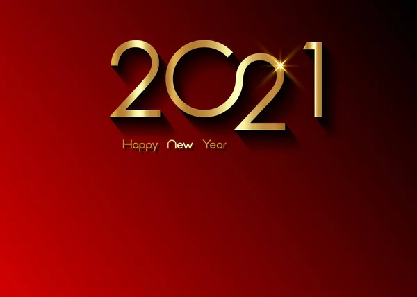 Golden 2021 New Year 로고에 공간이 있습니다 크리스마스 일러스트 초대장 — 스톡 벡터