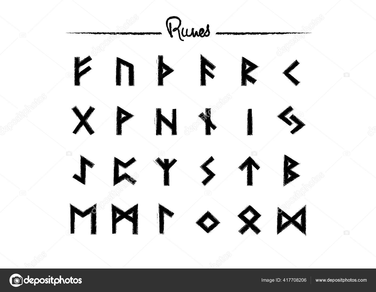 Futhark Viking Norse Runic Design Icons Old Mystery Sign Magic