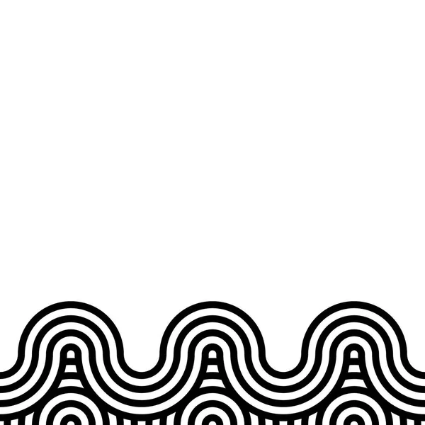 Seamless Wave Pattern Waves Outline Icon Modern Minimal Flat Design — Stock Vector