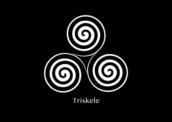 Triskelion Símbolo Triskele Sinal Celta Triplo Espiral Símbolos Fertilidade Wiccan — Vetor de Stock