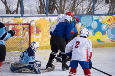 Açık stadyum-kış klasik buz hokeyi oyunu
