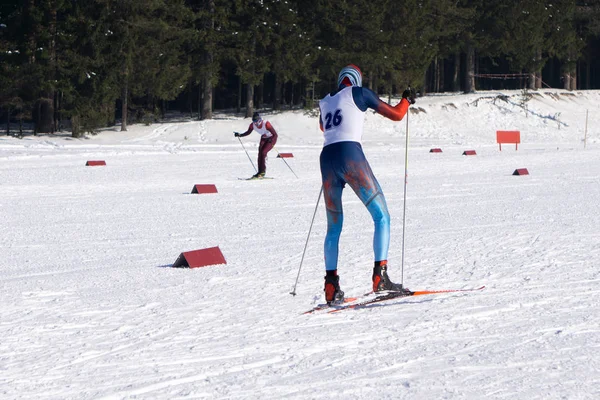 Ludzie Pokoi Zimowych Ski Masa Nart Wyścigu — Zdjęcie stockowe