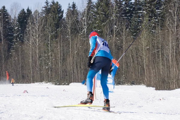 Competições Simples Esqui Cross Country Para Medalhas — Fotografia de Stock