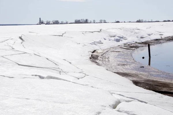 Derretimiento Hielo Río Primavera Río Helado Derrite Hielo — Foto de Stock