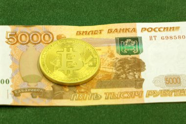 Altın bitcoin Euro arka plan. Bitcoin cryptocurrency