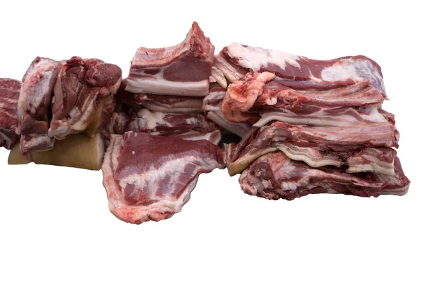 Carne Cerdo Sobre Fondo Blanco Aislado — Foto de Stock