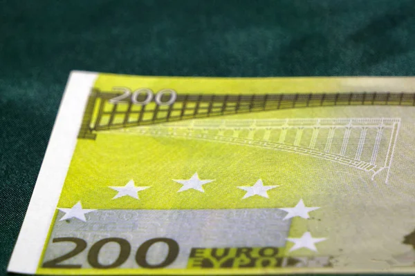 Közeli Kép 200 Euro Bankjegy — Stock Fotó
