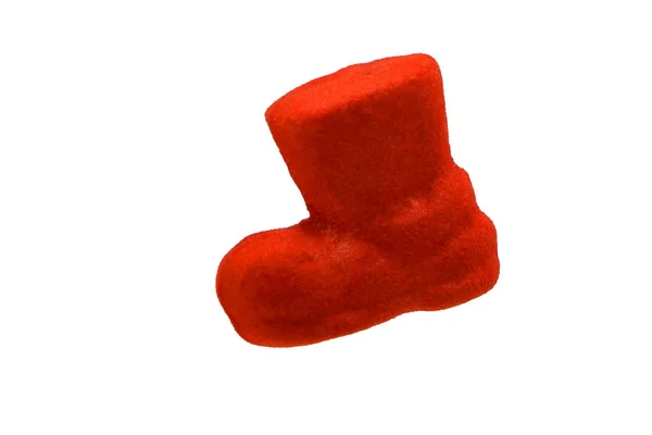 Isoliert Von Einer Roten Weihnachtsmann Schuh Idee Für Weihnachten — Stockfoto