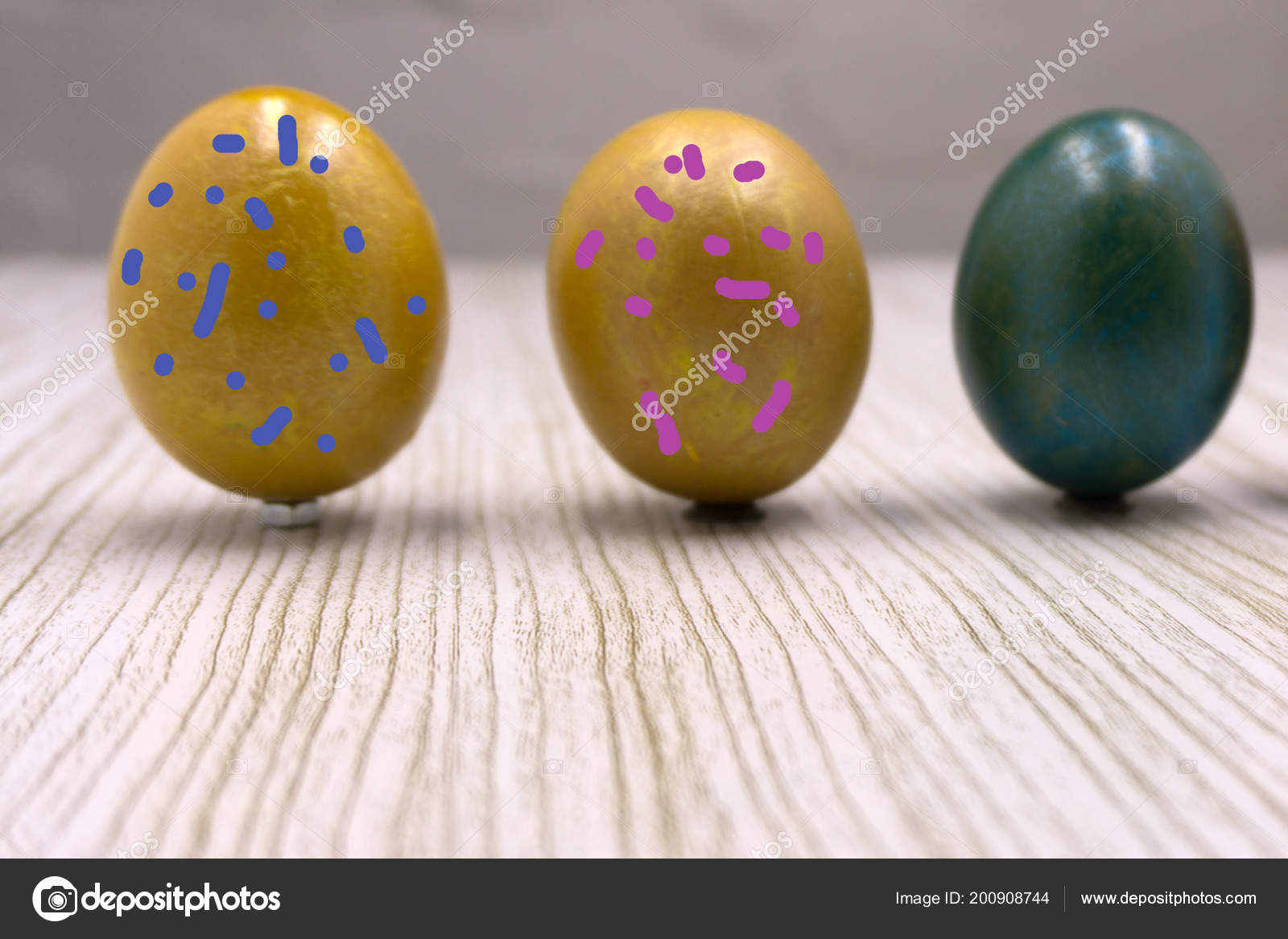 Different Colorful Easter Eggs Happy Holiday Chicken Egg Traditional