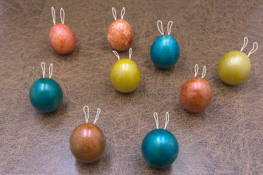 Paskalya yumurta şirin tavşanı. Komik dekorasyon. Mutlu Paskalya