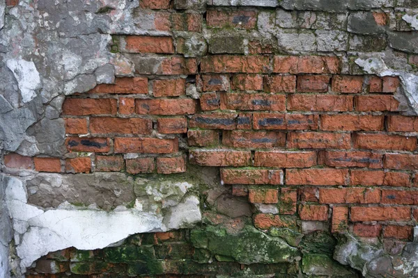 Çatlak tuğla duvar dokusunun arkaplanı