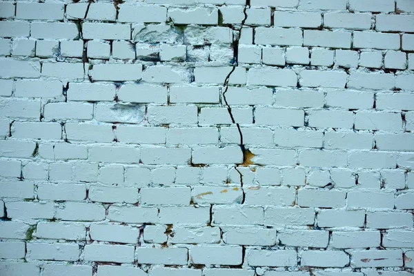 Фон Голубой Винтажной Кирпичной Стены Белой Штукатуркой — стоковое фото