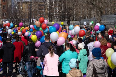 Rusya BEREZNIKI 1 Mayıs 2018: sağ Paris iş dünyasına haklarının destek olabilir içinde geçit töreni