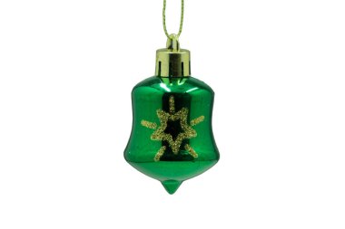 Gümüş yeşil sıkıcı Noel top beyaz arka plan üzerinde