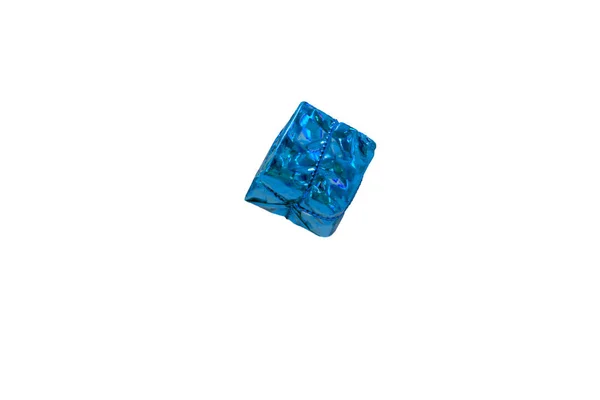 Caixa Presente Azul Com Arco Decorativo Para Celebrar Aniversário Aniversário — Fotografia de Stock