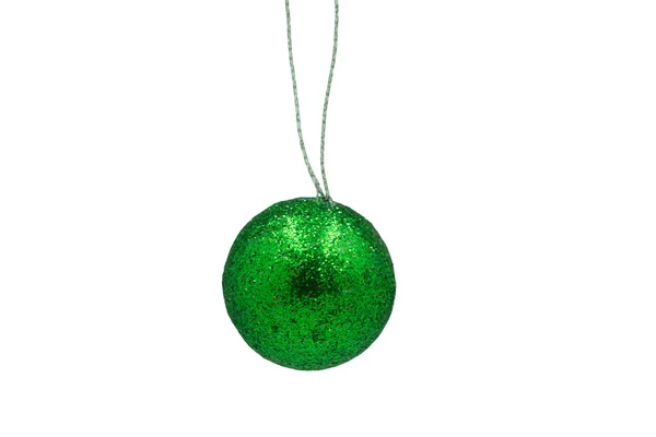 Χριστούγεννα Στρογγυλή Μπάλα Πράσινο Σμαράγδι Απομόνωση — Φωτογραφία Αρχείου
