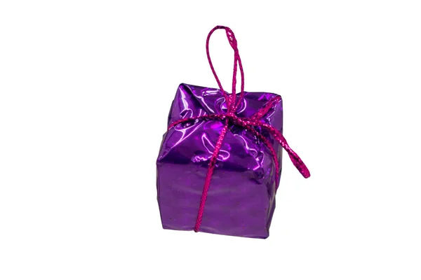 Vue Dessus Coffret Cadeau Violet — Photo