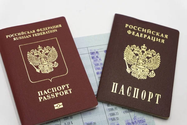 Российский Паспорт Концепция Экономии Денег Проезд — стоковое фото