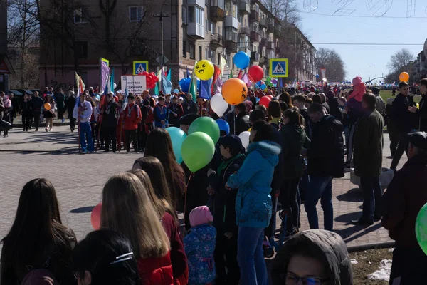 Rusia Berezniki Mayo Manifestación Del Día Mayo Mayo 2018 Celebrar — Foto de Stock