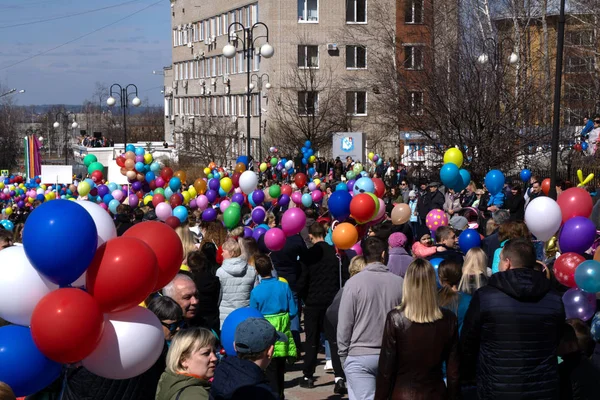 Berezniki Rusia Mayo 2018 Mundo Del Trabajo Mayo Una Celebración — Foto de Stock