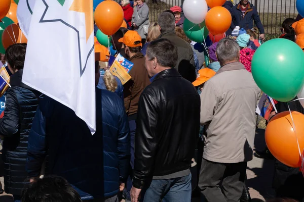 Russland Berezniki Mai 2018 Auftritt Während Der Parade Auf Dem — Stockfoto