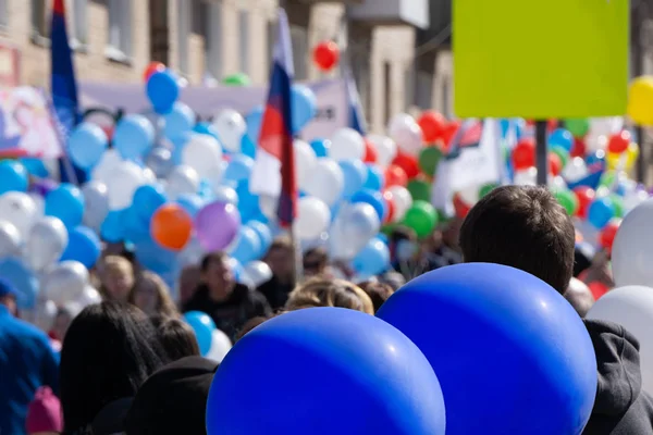 Berezniki Rusia Mayo 2018 Gente Adornado Primero Mayo Día Internacional — Foto de Stock