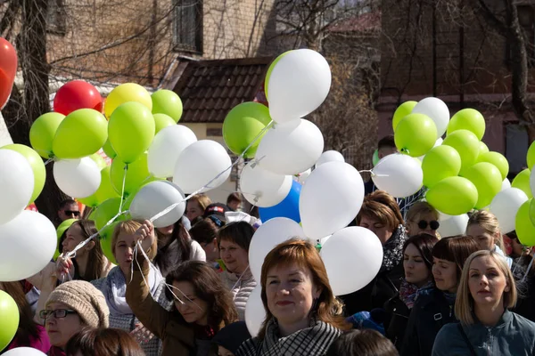 Rusia Berezniki Mayo 2018 Personas Pensionistas Jóvenes Una Manifestación Defensa — Foto de Stock