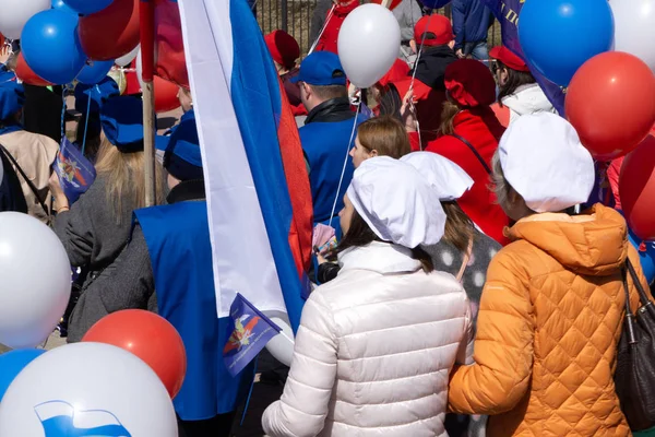 Rússia Berezniki Maio 2018 Pessoas Cozinham Juventude Comício Defesa Seus — Fotografia de Stock