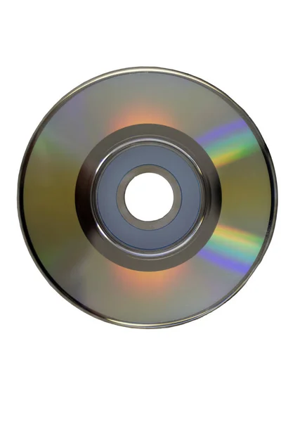 Kompaktní Disk Izolovaný Bílém Pozadí Oříznutou Cestou — Stock fotografie