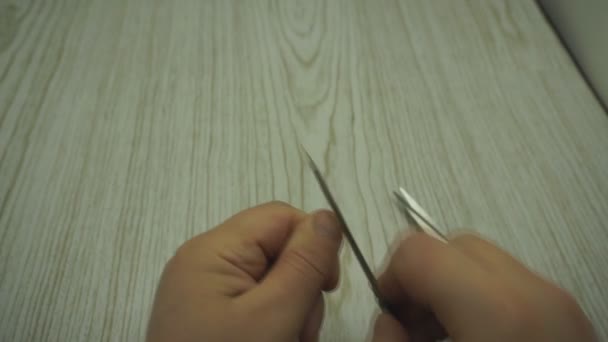 Gros Plan Sur Les Ongles Une Manucure Dans Salon — Video