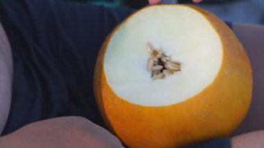 ahşap zemin üzerine bal kavun .