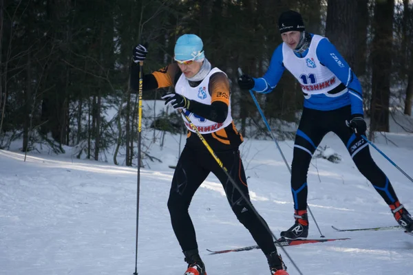 Ryssland Berezniki Mars 2018 Start Tävlingen Skidåkning Marathon — Stockfoto