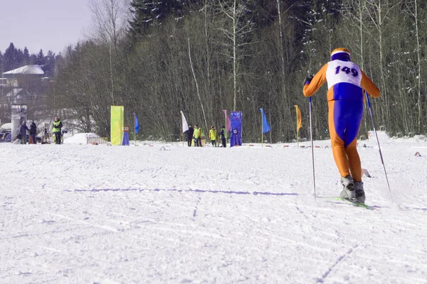 Skidåkning Winter Ski Lektion Skidåkare Pist — Stockfoto