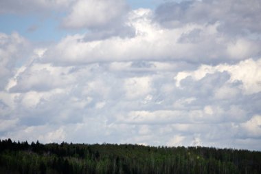 nehir ve gökyüzü bulut ile. Yaz peyzaj