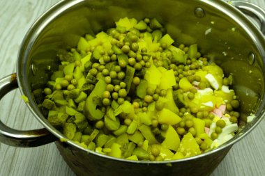 Tavuk fileto ve sebze loin eti kızartma