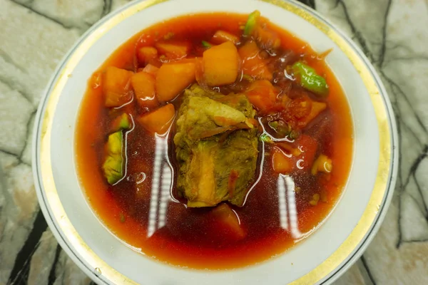 Sopa Borsh Com Almoço Carne Repolho — Fotografia de Stock