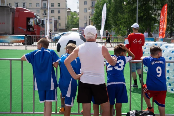 Russia Berezniki Giugno 2018 Campionato Calcio Primo Del Gioco Giocatori — Foto Stock