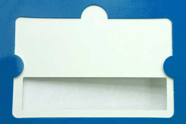 スマート フォンの縦テンプレートのカラー テクスチャ デザイン段ボールから垂直創造的な空白のモックアップ デザイナーの青紙の垂直のモックアップ 肖像画モーション キャプチャのためのスペースと — ストック写真