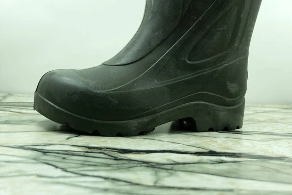 Botas Femeninas Negras Cálidas Zapatos Invierno Aislados Sobre Fondo Blanco —  Fotos de Stock