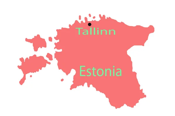 Tallinn preso em um mapa da Europa planeta internacional  . — Fotografia de Stock