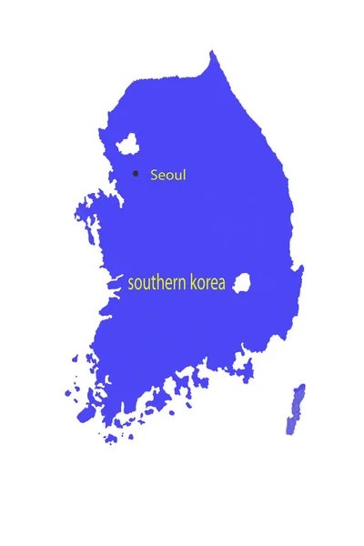 Closeup of North Korea and South Korea on map . — Stock Photo, Image