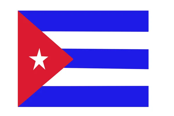 Tyg konsistens flagga Kuba röd stjärna, — Stockfoto