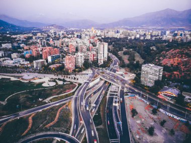 Santiago de Chile güzel cityscape geceleri