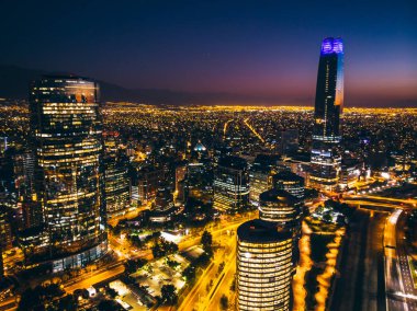 Santiago de Chile güzel cityscape geceleri