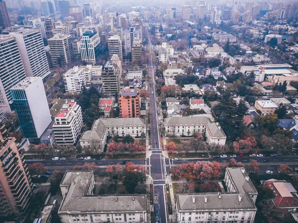 Вид Воздуха Улицы Школы Жилые Районы Большого Города — стоковое фото