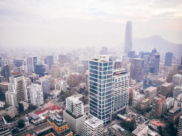 Paysage Urbain Ville Moderne Haut Santiago Chili Air — Photo