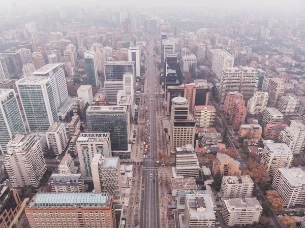 Paesaggio Urbano Della Città Moderna Dall Alto Santiago Del Cile — Foto Stock